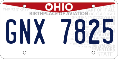OH license plate GNX7825