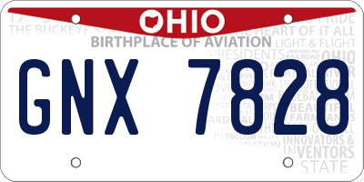 OH license plate GNX7828