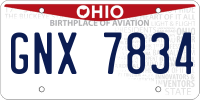 OH license plate GNX7834