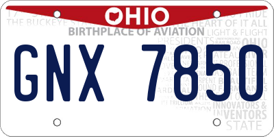 OH license plate GNX7850