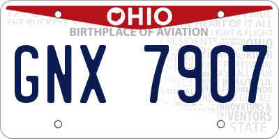 OH license plate GNX7907