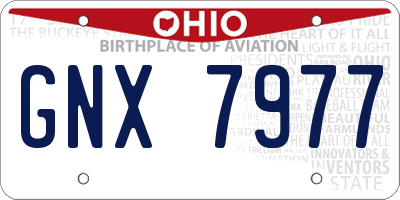 OH license plate GNX7977
