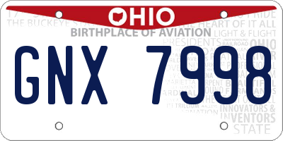 OH license plate GNX7998