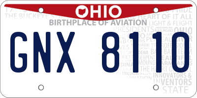 OH license plate GNX8110