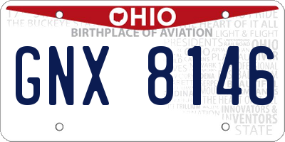 OH license plate GNX8146