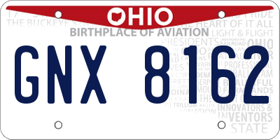 OH license plate GNX8162