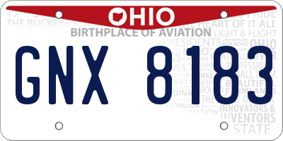 OH license plate GNX8183