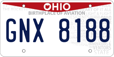 OH license plate GNX8188
