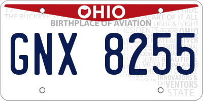 OH license plate GNX8255