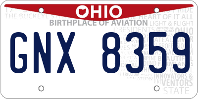 OH license plate GNX8359