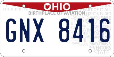OH license plate GNX8416