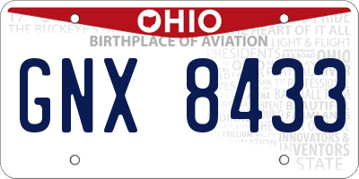 OH license plate GNX8433
