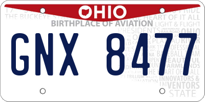 OH license plate GNX8477