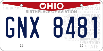 OH license plate GNX8481