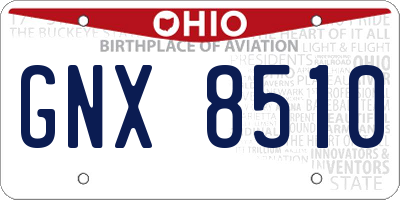 OH license plate GNX8510