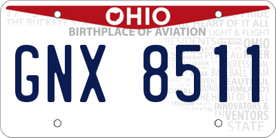 OH license plate GNX8511