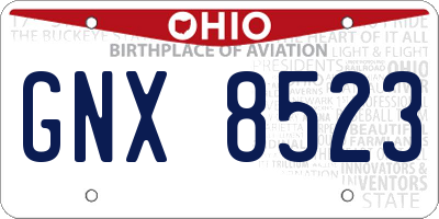 OH license plate GNX8523