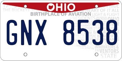 OH license plate GNX8538