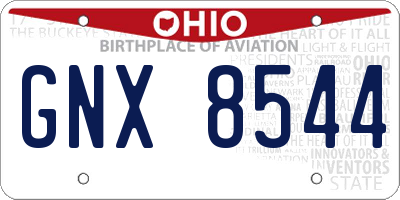 OH license plate GNX8544