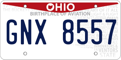 OH license plate GNX8557