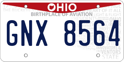 OH license plate GNX8564
