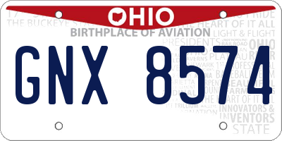 OH license plate GNX8574