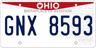 OH license plate GNX8593