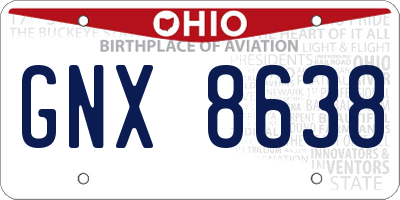 OH license plate GNX8638