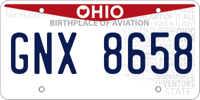 OH license plate GNX8658