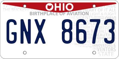 OH license plate GNX8673