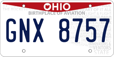 OH license plate GNX8757