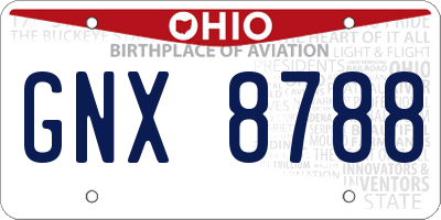 OH license plate GNX8788