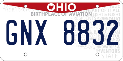 OH license plate GNX8832