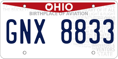 OH license plate GNX8833