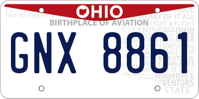 OH license plate GNX8861