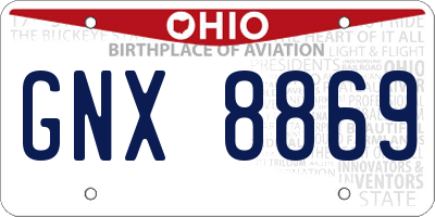OH license plate GNX8869