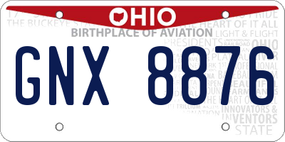 OH license plate GNX8876