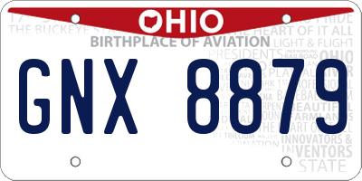 OH license plate GNX8879