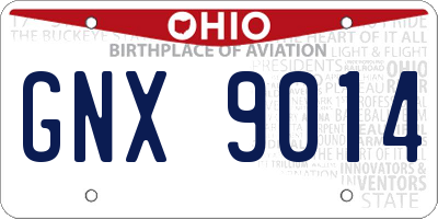 OH license plate GNX9014
