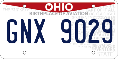 OH license plate GNX9029