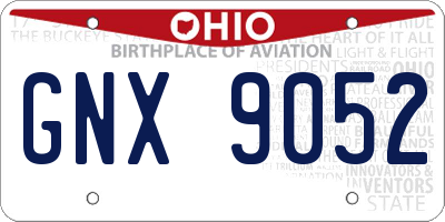 OH license plate GNX9052
