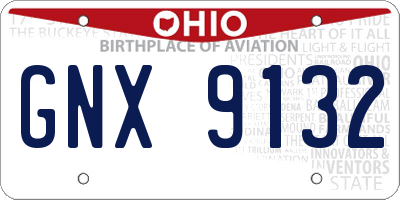 OH license plate GNX9132
