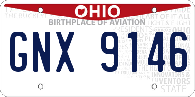OH license plate GNX9146