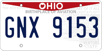 OH license plate GNX9153