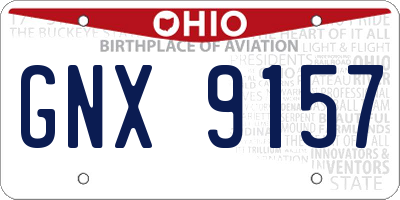 OH license plate GNX9157
