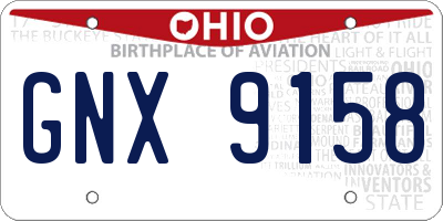 OH license plate GNX9158