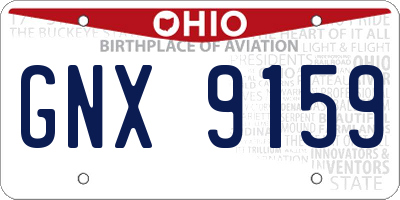 OH license plate GNX9159