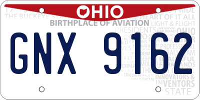 OH license plate GNX9162