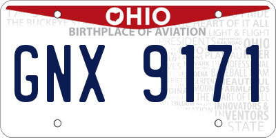 OH license plate GNX9171