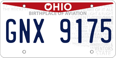 OH license plate GNX9175